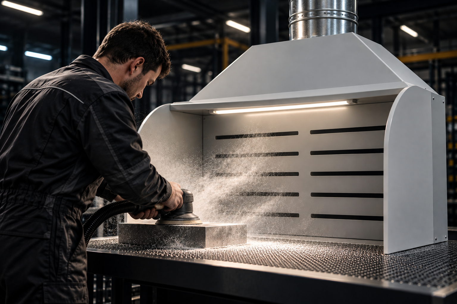 Dosseret aspirant industriel en fonctionnement